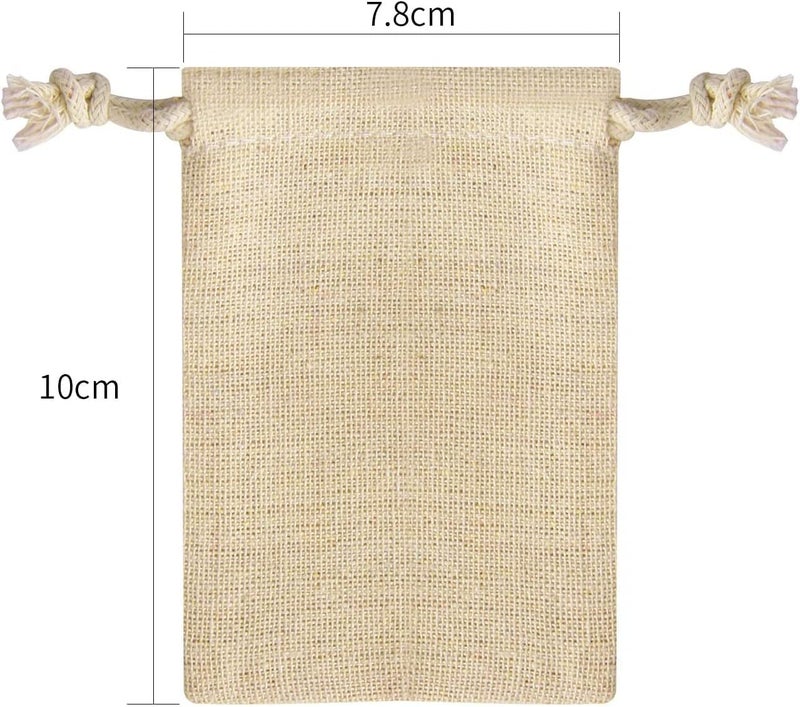 JIAKAI Pack of 30pcs 3x3.7Inch Double Drawstring Cotton Cloth Bag for Small Jewelry Bracelet Beads Spice Gift Bags - Image 2
